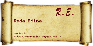 Rada Edina névjegykártya
